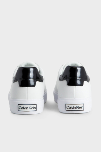 Calvin Klein Hakiki Deri Logolu Sneaker HW0HW016810K4 Bayan Ayakkabı HW0HW01681 0K4 BEYAZ-SİYAH - 3