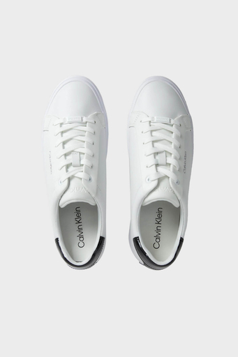Calvin Klein Hakiki Deri Logolu Sneaker HW0HW016810K4 Bayan Ayakkabı HW0HW01681 0K4 BEYAZ-SİYAH - 4