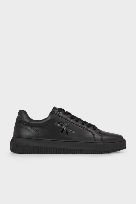 Calvin Klein Hakiki Deri Logolu Sneaker YM0YM006810GT Erkek Ayakkabı YM0YM00681 0GT SİYAH - 1