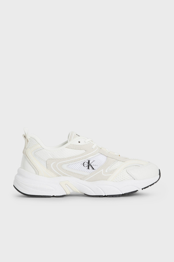 Calvin Klein Hakiki Deri Retro Sneaker YW0YW009440K5 Bayan Ayakkabı YW0YW00944 0K5 BEYAZ - 1
