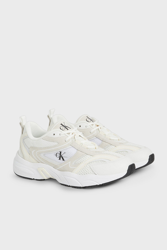 Calvin Klein Hakiki Deri Retro Sneaker YW0YW009440K5 Bayan Ayakkabı YW0YW00944 0K5 BEYAZ - 2