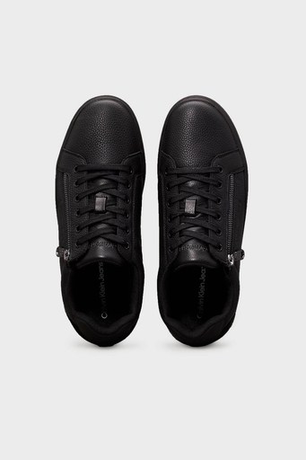 Calvin Klein Hakiki Deri Süet Detaylı Fermuarlı Sneaker YM0YM012540GJ Erkek Ayakkabı YM0YM01254 0GJ SİYAH - 4