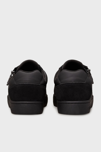 Calvin Klein Hakiki Deri Süet Detaylı Fermuarlı Sneaker YM0YM012540GJ Erkek Ayakkabı YM0YM01254 0GJ SİYAH - 5