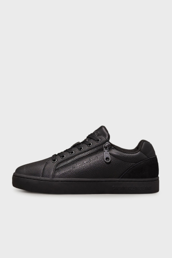 Calvin Klein Hakiki Deri Süet Detaylı Fermuarlı Sneaker YM0YM012540GJ Erkek Ayakkabı YM0YM01254 0GJ SİYAH - 9