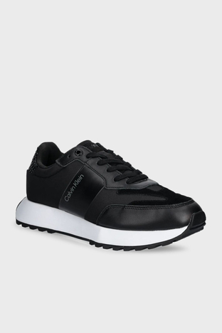 Calvin Klein - Calvin Klein Hakiki Deri Süet Detaylı Kalın Taban Sneaker HM0HM01841BEH Erkek Ayakkabı HM0HM01841 BEH SİYAH (1)