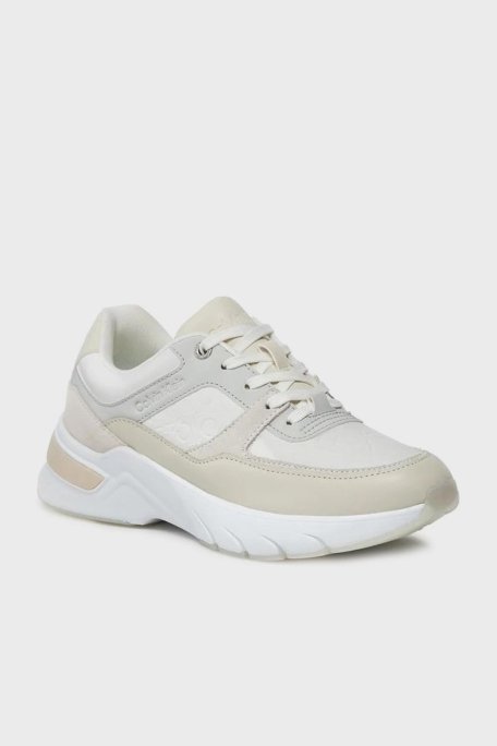 Calvin Klein Kalın Tabanlı Deri Sneaker HW0HW018690F9 Bayan Ayakkabı HW0HW01869 0F9 Ekru-Beyaz - 2