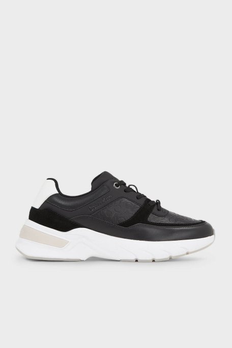 Calvin Klein Kalın Tabanlı Deri Sneaker HW0HW018690GQ Bayan Ayakkabı HW0HW01869 0GQ SİYAH-BEYAZ - 7