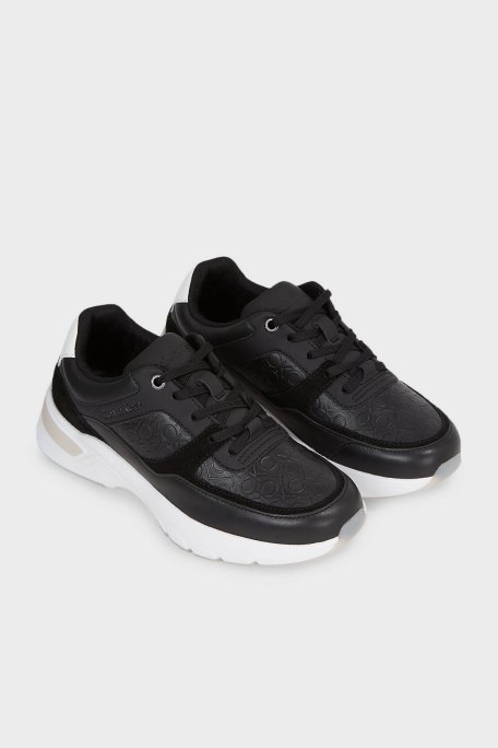 Calvin Klein Kalın Tabanlı Deri Sneaker HW0HW018690GQ Bayan Ayakkabı HW0HW01869 0GQ SİYAH-BEYAZ - 8