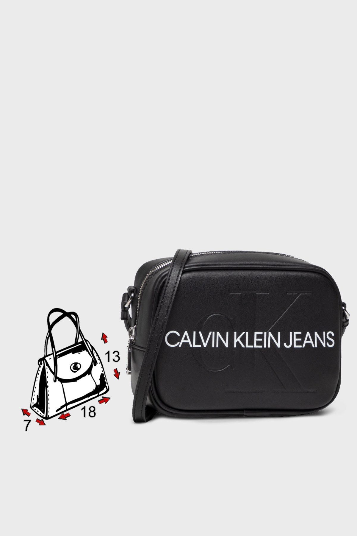 Calvin Klein Logolu Ayarlanabilir Omuz Askılı Bayan Çanta K60K607202 BDS SİYAH