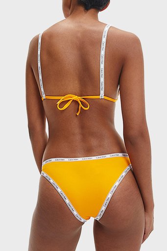Calvin Klein Logo Baskılı Bayan Bikini Altı KW0KW01709 ZEG SARI - 3