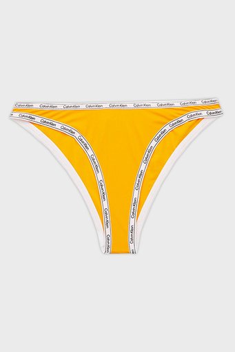 Calvin Klein Logo Baskılı Bayan Bikini Altı KW0KW01709 ZEG SARI - 4