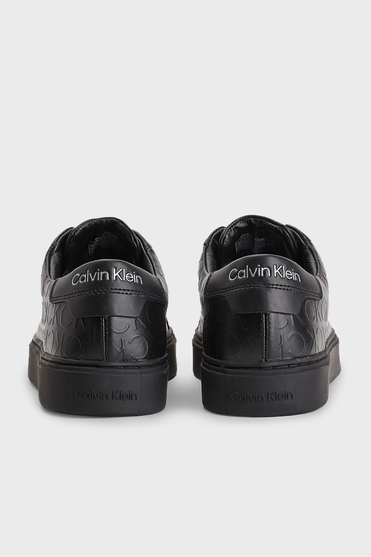 Calvin Klein Logo Baskılı Hakiki Deri Sneaker Erkek Ayakkabı HM0HM00641 00U SİYAH