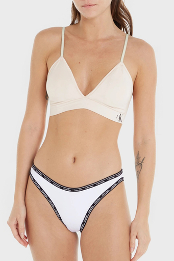 Calvin Klein Logo Baskılı KW0KW01993YCD Bayan Bikini Altı KW0KW01993 YCD BEYAZ - 1