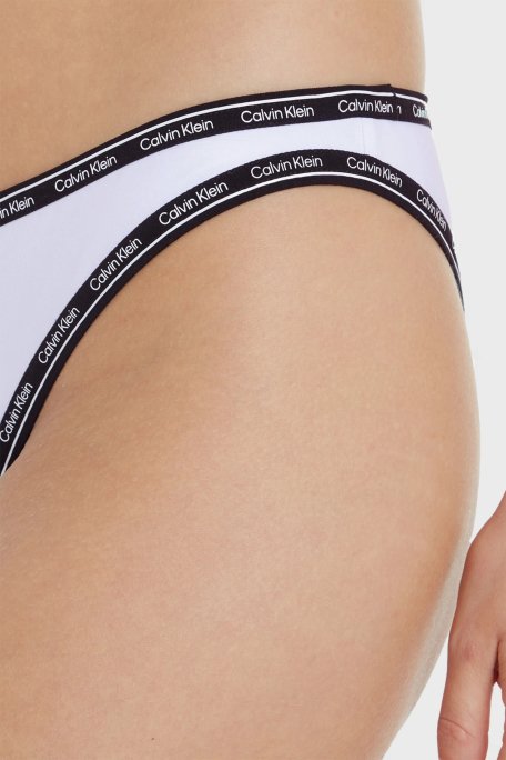 Calvin Klein Logo Baskılı KW0KW01993YCD Bayan Bikini Altı KW0KW01993 YCD BEYAZ - 3
