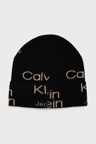 Calvin Klein - Calvin Klein Logo Baskılı Pamuklu Erkek Bere K50K509900 0GJ SİYAH (1)