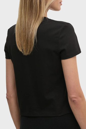 Calvin Klein Logo Baskılı Pamuklu Loose Fit Bisiklet Yaka Crop J20J224984BEH Bayan T Shirt J20J224984 BEH SİYAH - 7