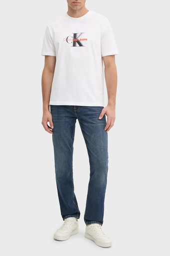 Calvin Klein Logo Baskılı Pamuklu Regular Fit Bisiklet Yaka J30J327471YAF Erkek T Shirt J30J327471 YAF BEYAZ - 2