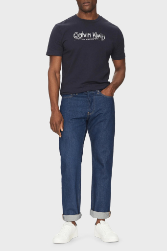Calvin Klein Logo Baskılı Pamuklu Regular Fit Bisiklet Yaka K10K114149CEF Erkek T Shirt K10K114149 CEF LACİVERT - 2