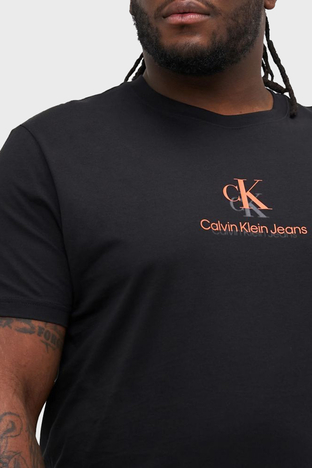 Calvin Klein - Calvin Klein Logo Baskılı Pamuklu Regular Fit Büyük Beden J30J327733BEH Erkek T Shirt J30J327733 BEH SİYAH (1)