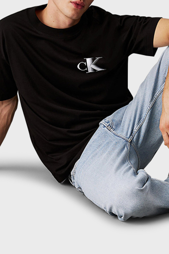 Calvin Klein Logo Baskılı Pamuklu Relaxed Fit Bisiklet Yaka J30J327475BEH Erkek T Shirt J30J327475 BEH SİYAH - 4