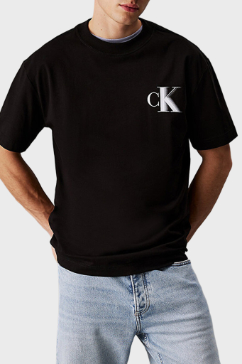 Calvin Klein Logo Baskılı Pamuklu Relaxed Fit Bisiklet Yaka J30J327475BEH Erkek T Shirt J30J327475 BEH SİYAH - 5