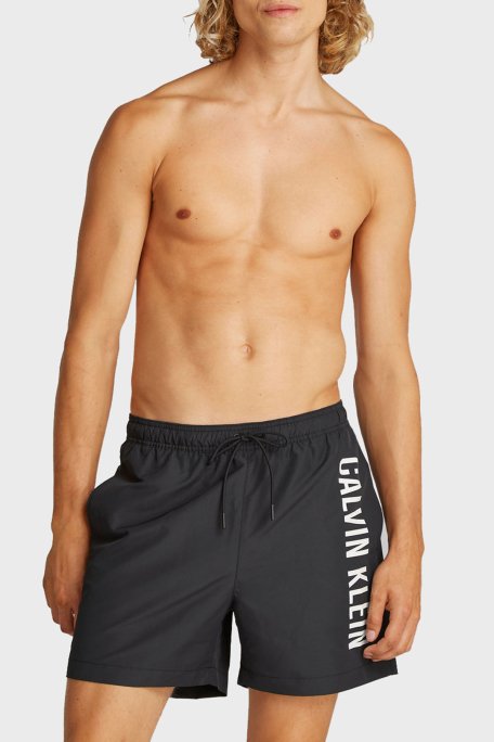 Calvin Klein Logo Baskılı Regular Fit Lastikli Bel KM0KM01092BEH Erkek Mayo Short KM0KM01092 BEH SİYAH - 1
