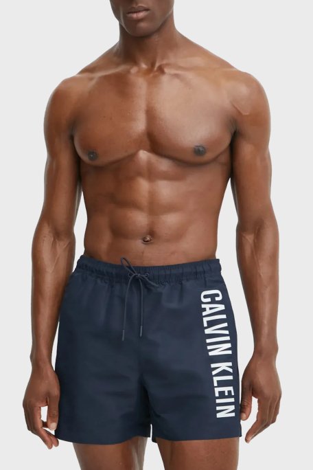Calvin Klein Logo Baskılı Regular Fit Lastikli Bel KM0KM01092CEF Erkek Mayo Short KM0KM01092 CEF LACİVERT - 1