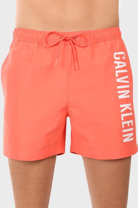 Calvin Klein Logo Baskılı Regular Fit Lastikli Bel KM0KM01092U07 Erkek Mayo Short KM0KM01092 U07 MERCAN - 1