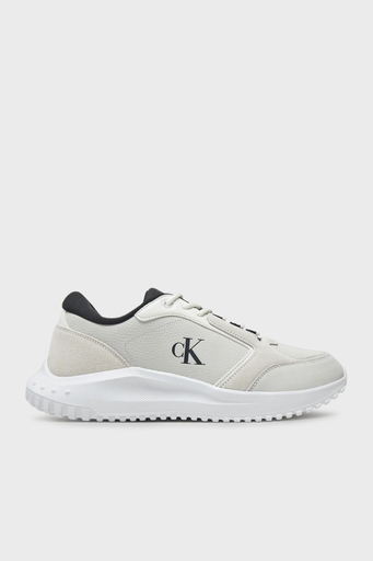 Calvin Klein Logo Baskılı Sneaker YM0YM011450LF Erkek Ayakkabı YM0YM01145 0LF BEYAZ-SİYAH - 1