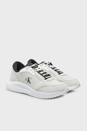 Calvin Klein Logo Baskılı Sneaker YM0YM011450LF Erkek Ayakkabı YM0YM01145 0LF BEYAZ-SİYAH