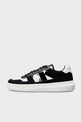 Calvin Klein Logo Baskılı Süet Sneaker YM0YM011220GM Erkek Ayakkabı YM0YM01122 0GM SİYAH-BEYAZ - 2