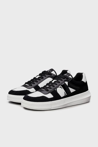 Calvin Klein Logo Baskılı Süet Sneaker YM0YM011220GM Erkek Ayakkabı YM0YM01122 0GM SİYAH-BEYAZ - 3
