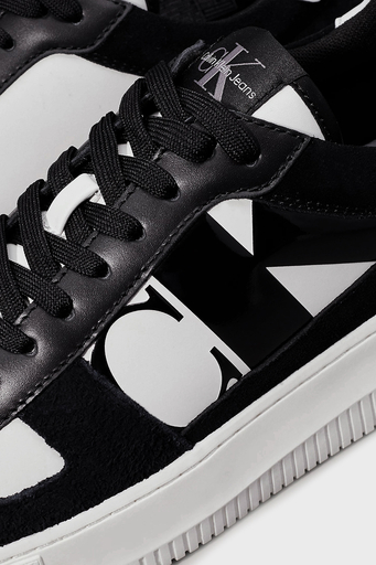 Calvin Klein Logo Baskılı Süet Sneaker YM0YM011220GM Erkek Ayakkabı YM0YM01122 0GM SİYAH-BEYAZ - 5