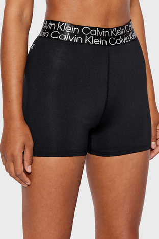 Calvin Klein - Calvin Klein Logo Detaylı Yüksek Bel Slim Fit Streç Kısa Bayan Short 00GWS2S814 BAE SİYAH (1)