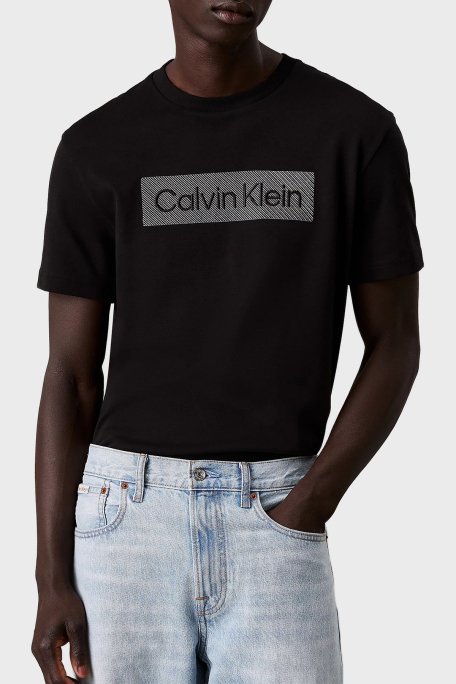 Calvin Klein Logo İşlemeli Pamuklu Regular Fit Bisiklet Yaka K10K112491BEH Erkek T Shirt K10K112491 BEH SİYAH - 1