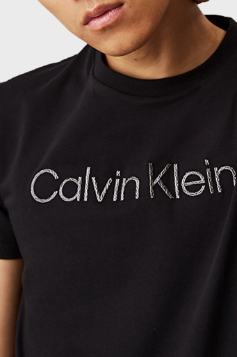 Calvin Klein Logo Nakışlı Pamuklu Regular Fit Bisiklet Yaka K10K114169BEH Erkek T Shirt K10K114169 BEH SİYAH - 4