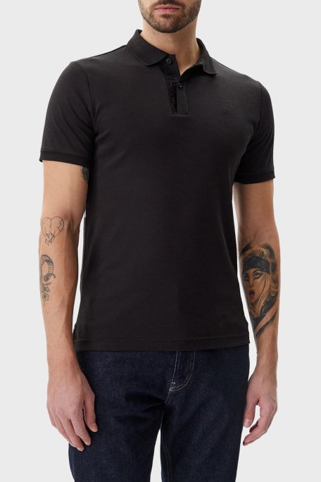 Calvin Klein Logo Nakışlı Pamuklu Regular Fit Düğmeli K10K114135BEH Erkek Polo Yaka T Shirt K10K114135 BEH SİYAH - 1