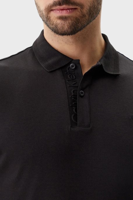 Calvin Klein Logo Nakışlı Pamuklu Regular Fit Düğmeli K10K114135BEH Erkek Polo Yaka T Shirt K10K114135 BEH SİYAH - 4