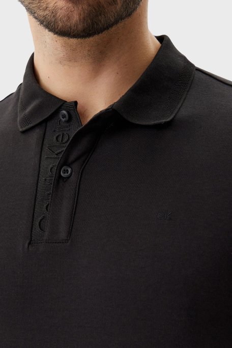 Calvin Klein Logo Nakışlı Pamuklu Regular Fit Düğmeli K10K114135BEH Erkek Polo Yaka T Shirt K10K114135 BEH SİYAH - 5