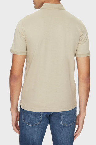 Calvin Klein - Calvin Klein Logo Nakışlı Pamuklu Regular Fit Düğmeli K10K114135PAH Erkek Polo Yaka T Shirt K10K114135 PAH BEJ (1)