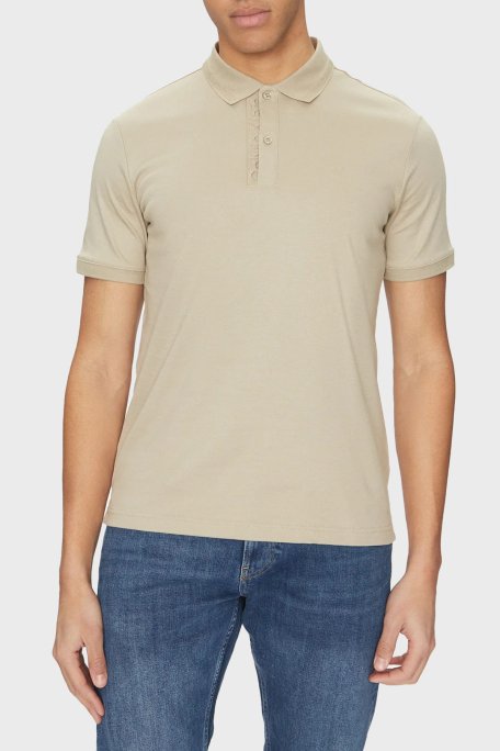 Calvin Klein Logo Nakışlı Pamuklu Regular Fit Düğmeli K10K114135PAH Erkek Polo Yaka T Shirt K10K114135 PAH BEJ - 1