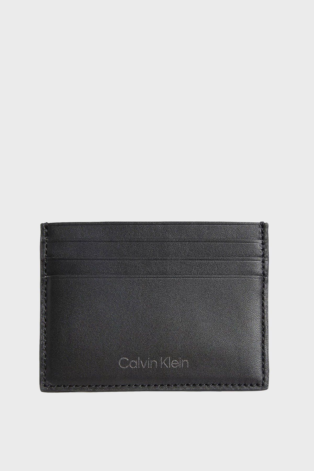 Calvin Klein Logolu % 100 Deri Erkek Kartlık K50K508531 BAX SİYAH