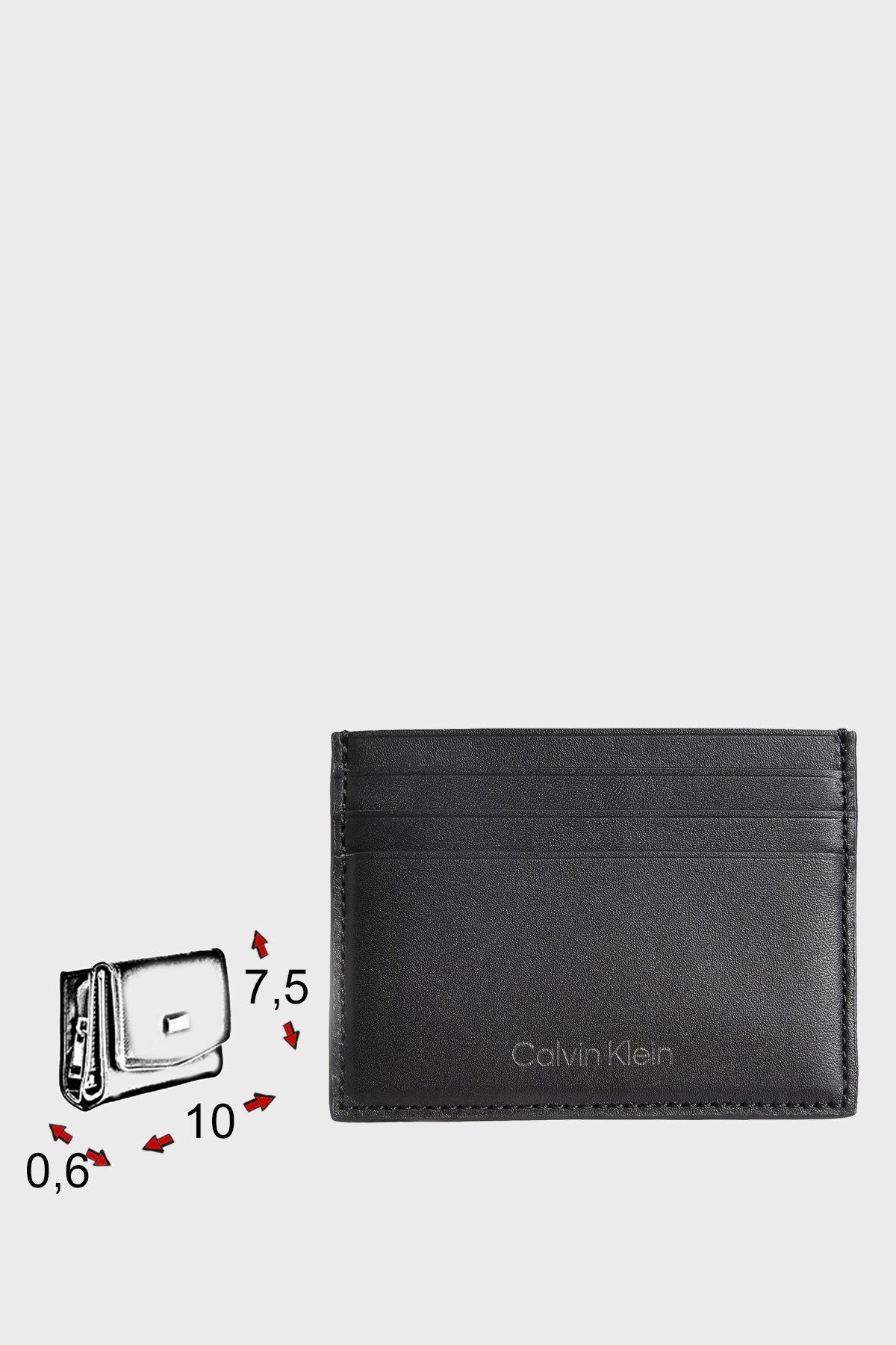 Calvin Klein Logolu % 100 Deri Erkek Kartlık K50K508531 BAX SİYAH