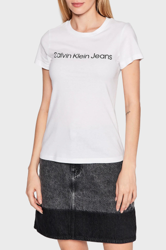 Calvin Klein Logolu % 100 Pamuk Slim Fit Bisiklet Yaka 2 Pack J20J220161YAF Bayan T Shirt J20J220161 YAF BEYAZ-SİYAH - 1