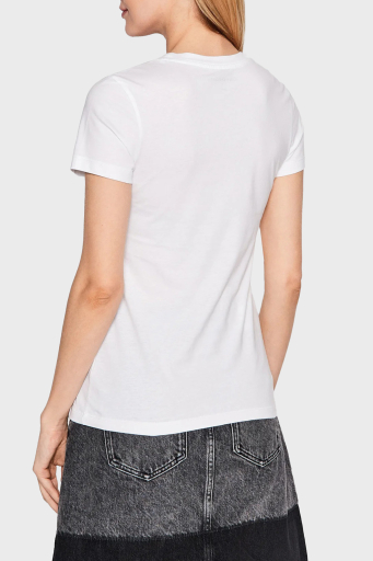 Calvin Klein Logolu % 100 Pamuk Slim Fit Bisiklet Yaka 2 Pack J20J220161YAF Bayan T Shirt J20J220161 YAF BEYAZ-SİYAH - 3