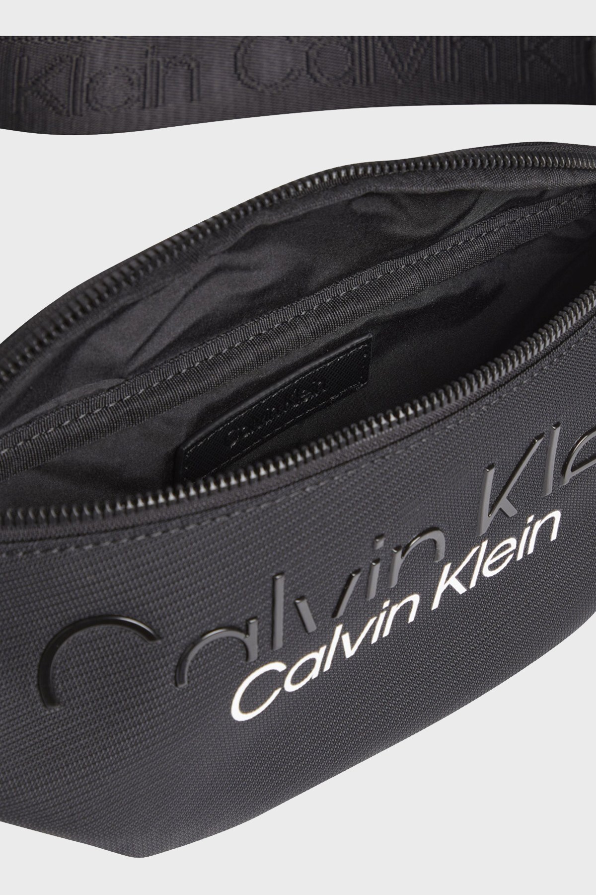 Calvin Klein Logolu Ayarlanabilir Askılı Erkek Bel Çantası K50K508714 BAX SİYAH