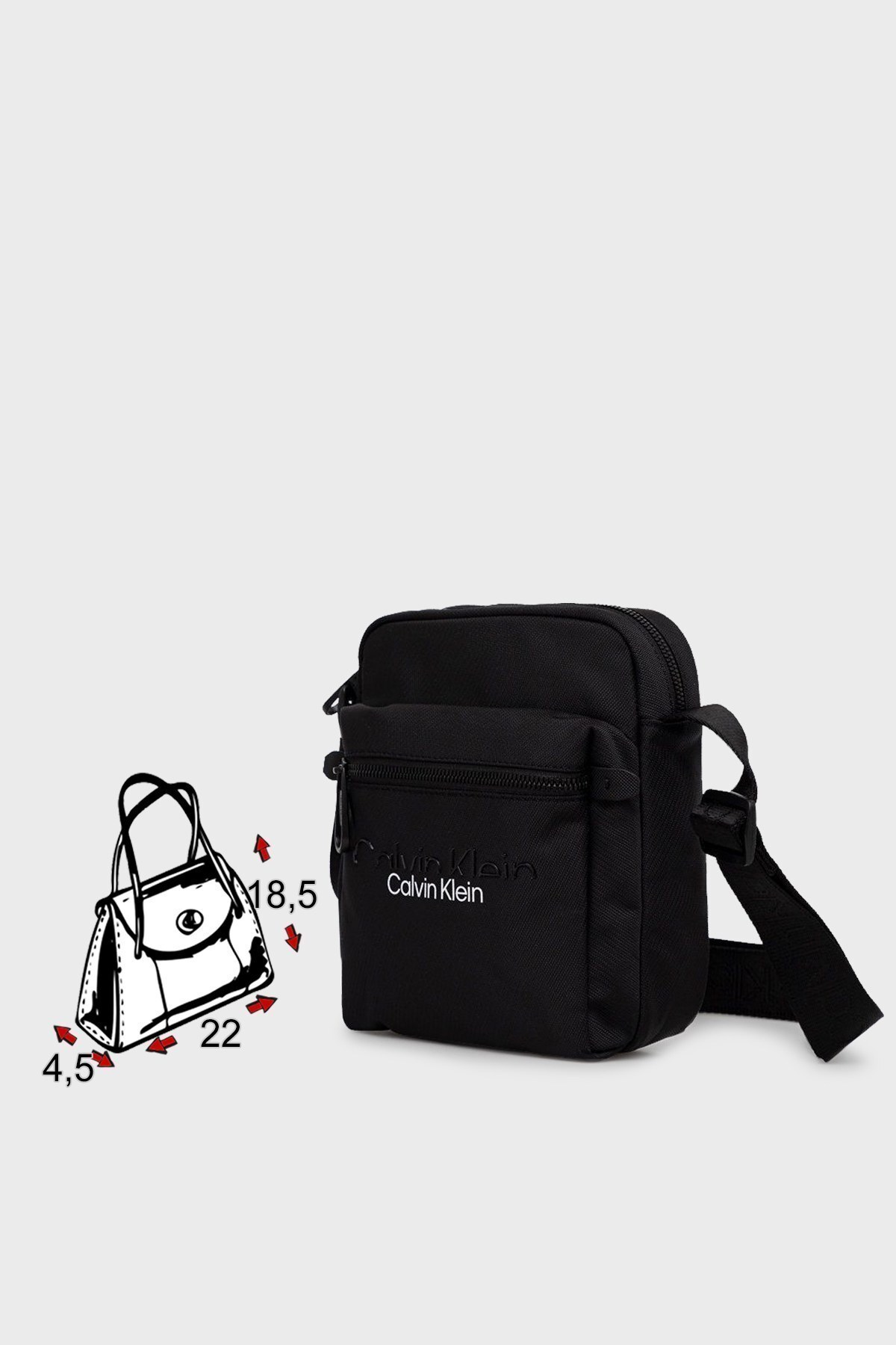 Calvin Klein Logolu Ayarlanabilir Askılı Erkek Çanta K50K508709 BAX SİYAH
