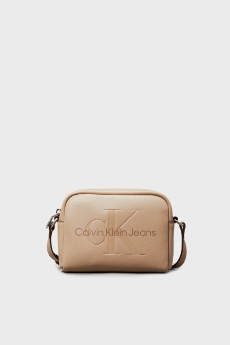 Calvin Klein Logolu Ayarlanabilir Askılı K60K612220PBF Bayan Çanta K60K612220 PBF BEJ - 1