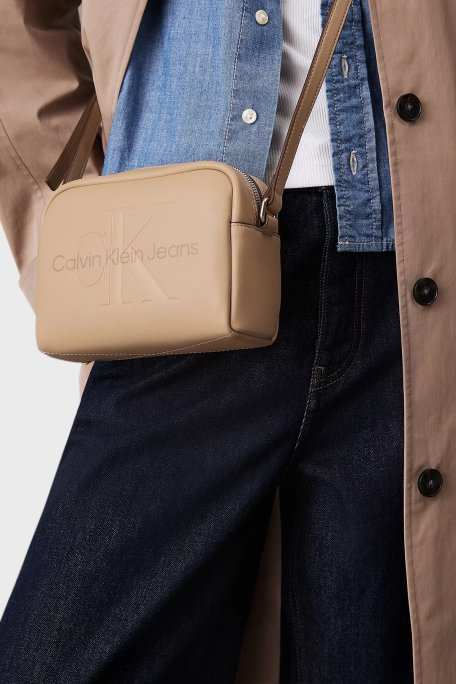 Calvin Klein Logolu Ayarlanabilir Askılı K60K612220PBF Bayan Çanta K60K612220 PBF BEJ - 2