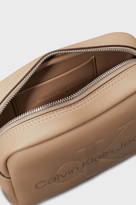Calvin Klein Logolu Ayarlanabilir Askılı K60K612220PBF Bayan Çanta K60K612220 PBF BEJ - 5